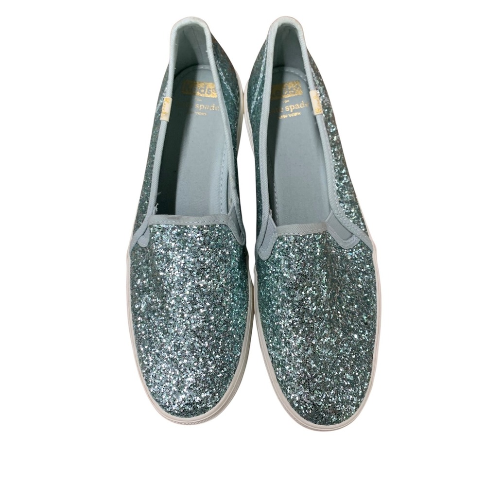 Keds for Kate Spade New York Double Decker Glitter Slip On Sneakers Blue SZ 9 - Picture 2 of 10
